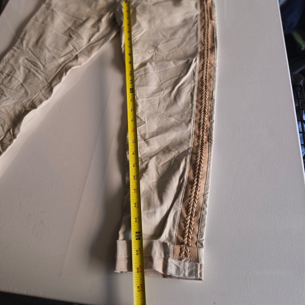 Venti6 Italy Womens Beige Braided Side Stripe Jogger Pants Size M NWT 6855 - Picture 6 of 6